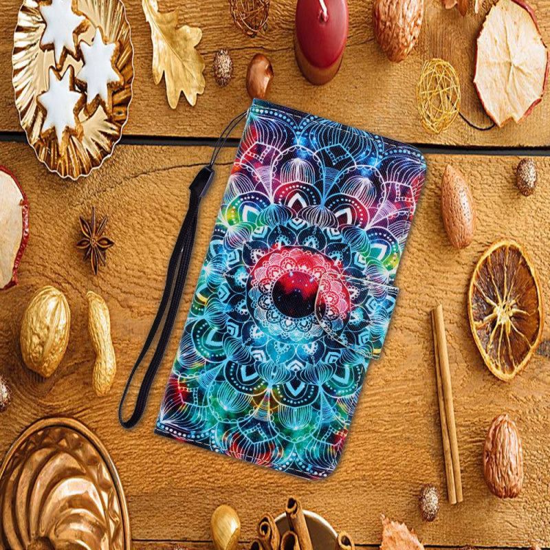 Etui Folio Huawei Y6p Błyszcząca Mandala Ze Stringami