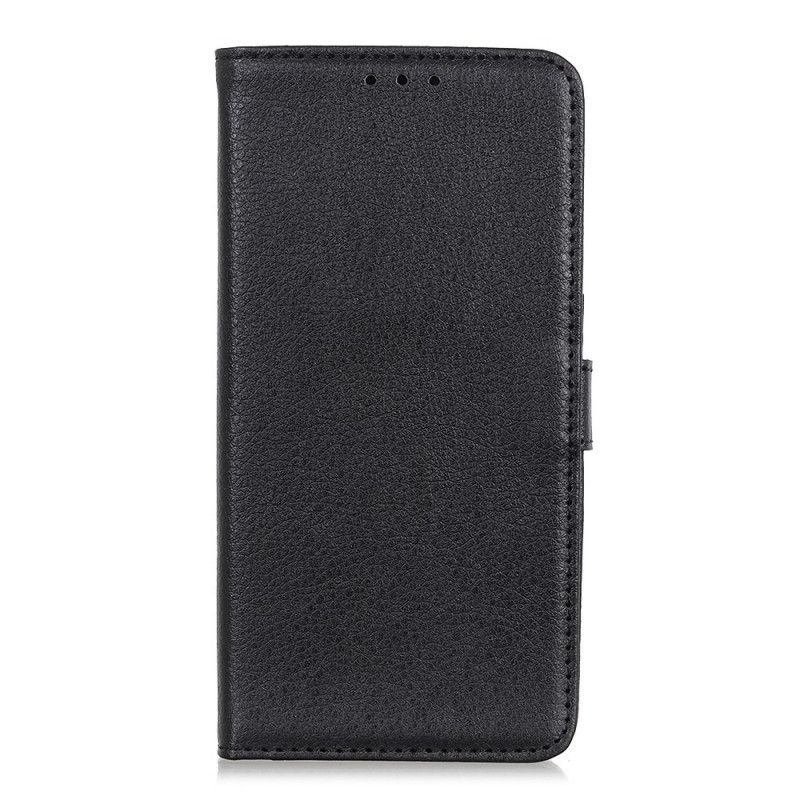 Etui Folio Huawei Y6p Czarny Imitacja Skóry Liczi Etui Ochronne