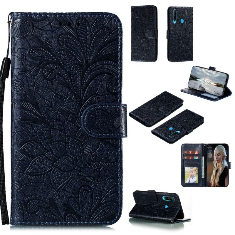 Etui Folio Huawei Y6p Fioletowy Szary Plemienne Stringi W Kwiaty Etui Ochronne