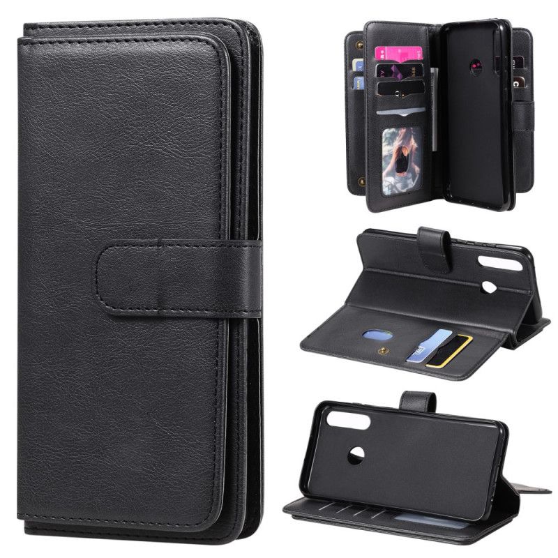 Etui Folio Huawei Y6p Granatowy Czarny Wielofunkcyjne Etui Na 10 Kart