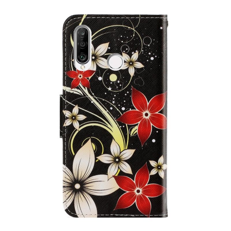 Etui Folio Huawei Y6p Kolorowe Kwiaty Ze Stringami