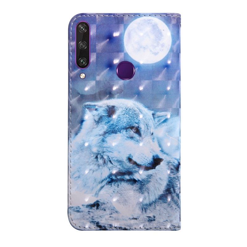 Etui Folio Huawei Y6p Księżycowy Wilk