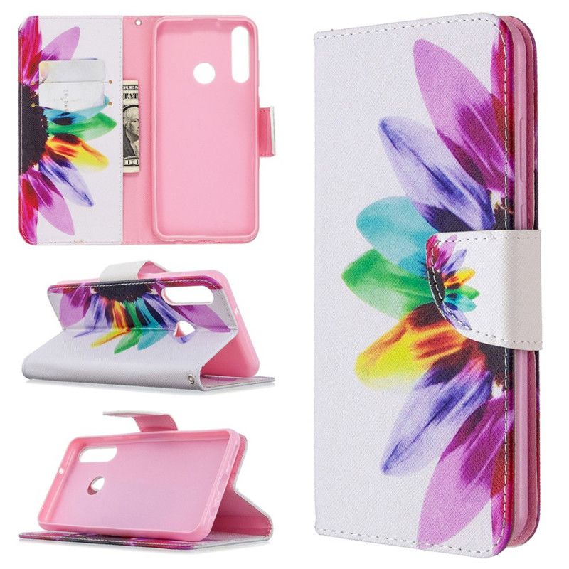 Etui Folio Huawei Y6p Kwiat Akwareli Etui Ochronne