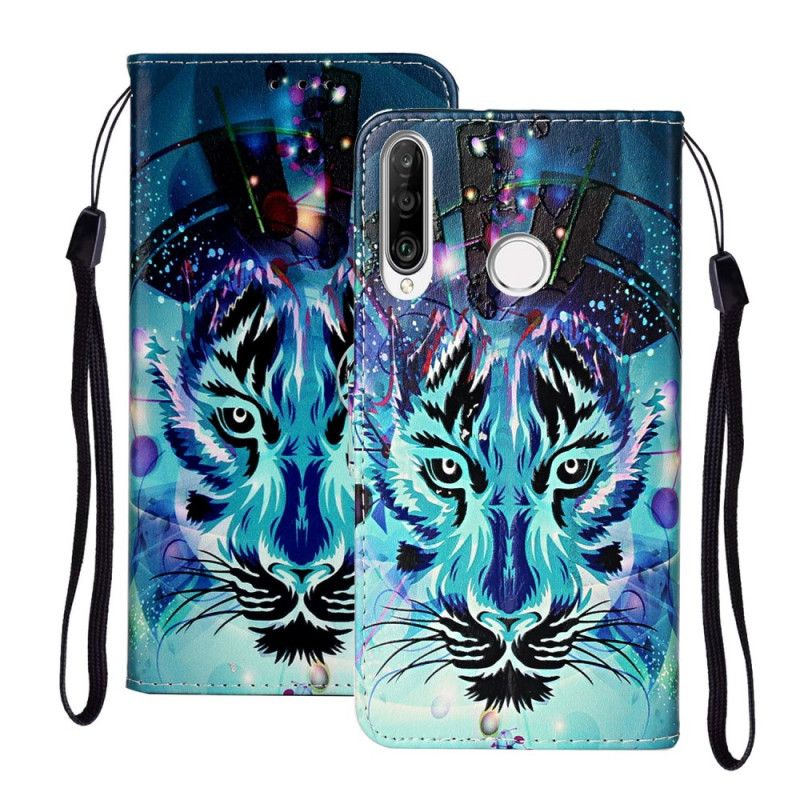 Etui Folio Huawei Y6p Lodowy Tygrys Etui Ochronne