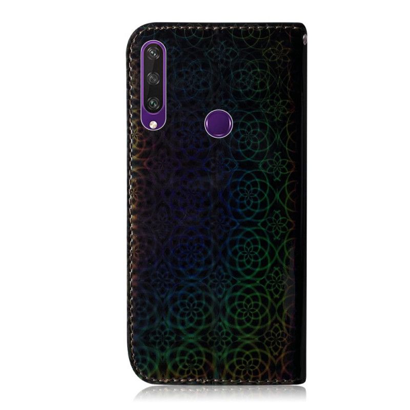 Etui Folio Huawei Y6p Magenta Czarny Czysty Kolor