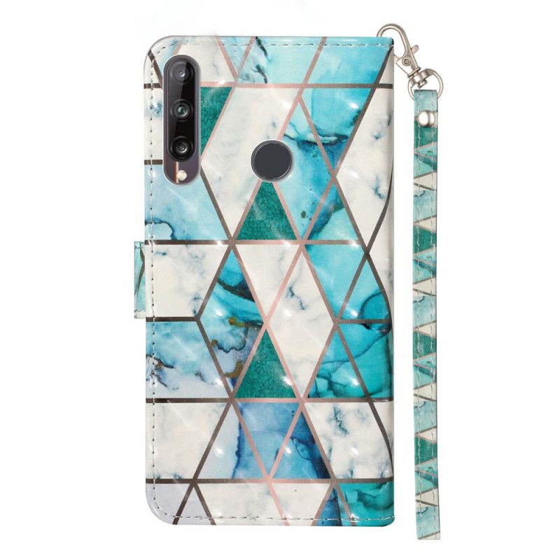 Etui Folio Huawei Y6p Marmurowe Punkty Świetlne Z Paskiem Etui Ochronne