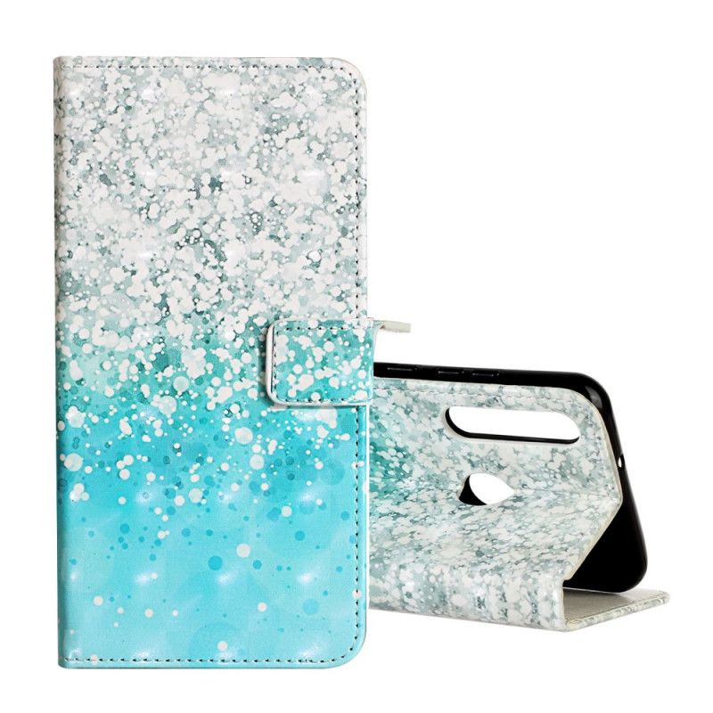 Etui Folio Huawei Y6p Niebieski Gradient Brokatu Etui Ochronne