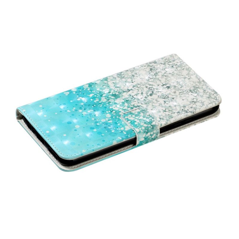 Etui Folio Huawei Y6p Niebieski Gradient Brokatu Etui Ochronne