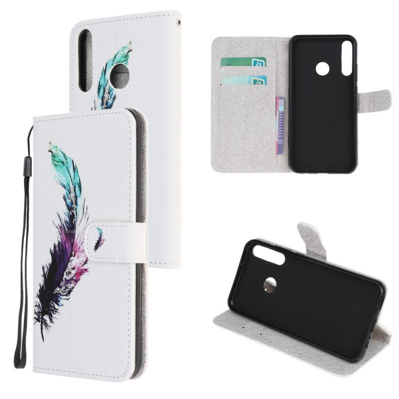 Etui Folio Huawei Y6p Piórko Ze Stringami Etui Ochronne