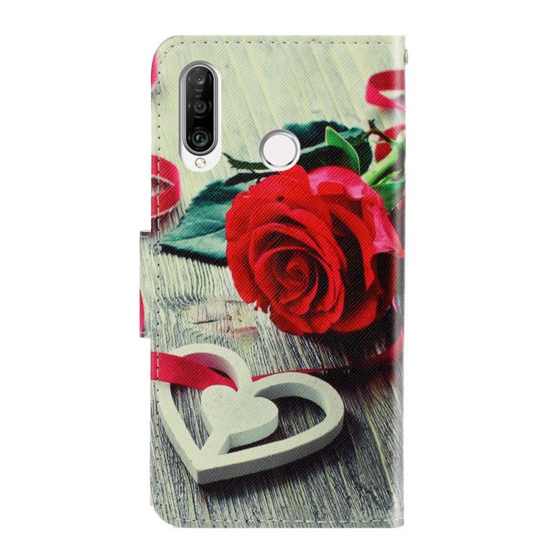 Etui Folio Huawei Y6p Romantyczny Róż Ze Stringami