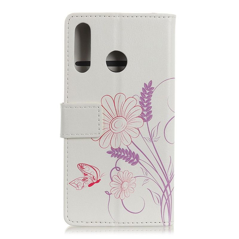 Etui Folio Huawei Y6p Rysowanie Motyli I Kwiatów Etui Ochronne