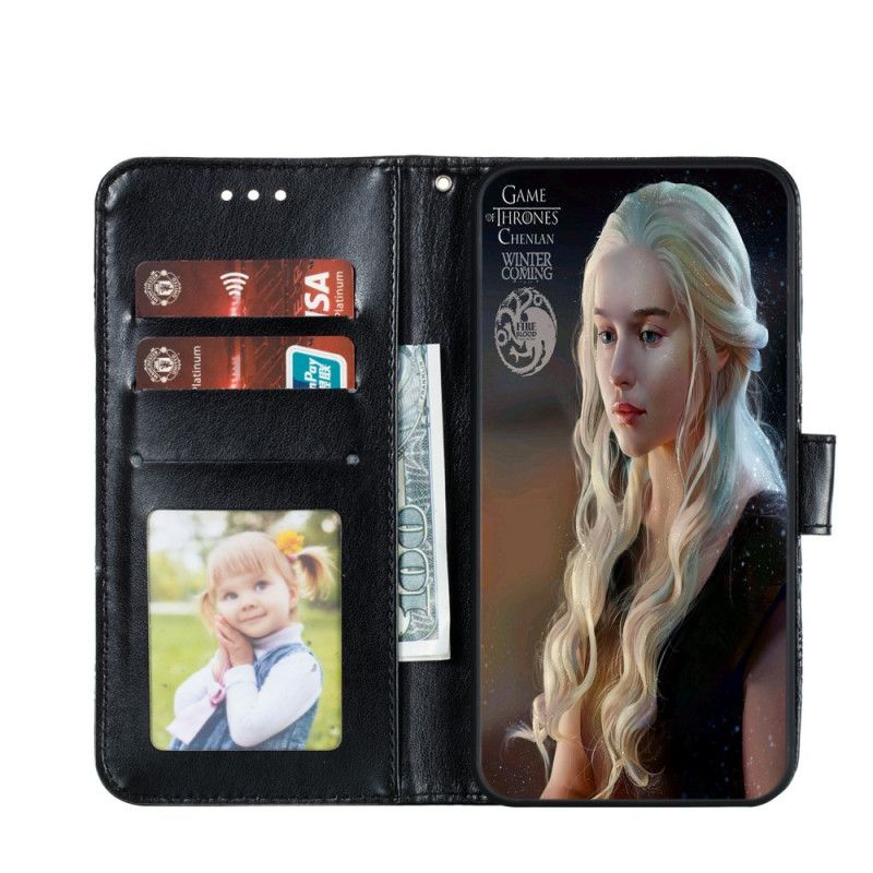 Etui Folio Huawei Y6p Szary Czarny Pełna Mandala