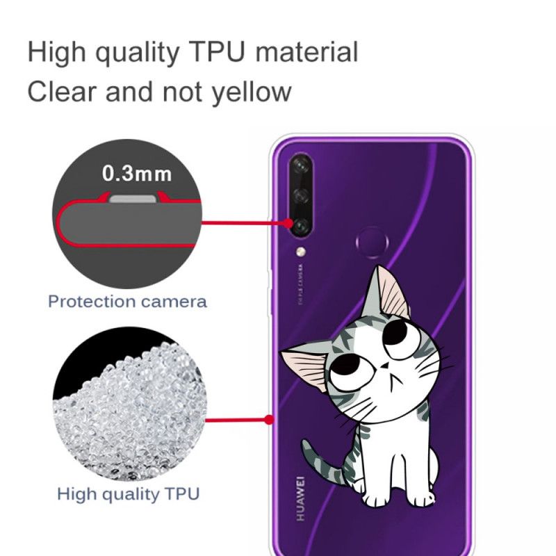 Etui Huawei Y6p Biały Czarny Obserwuj Koty Etui Ochronne