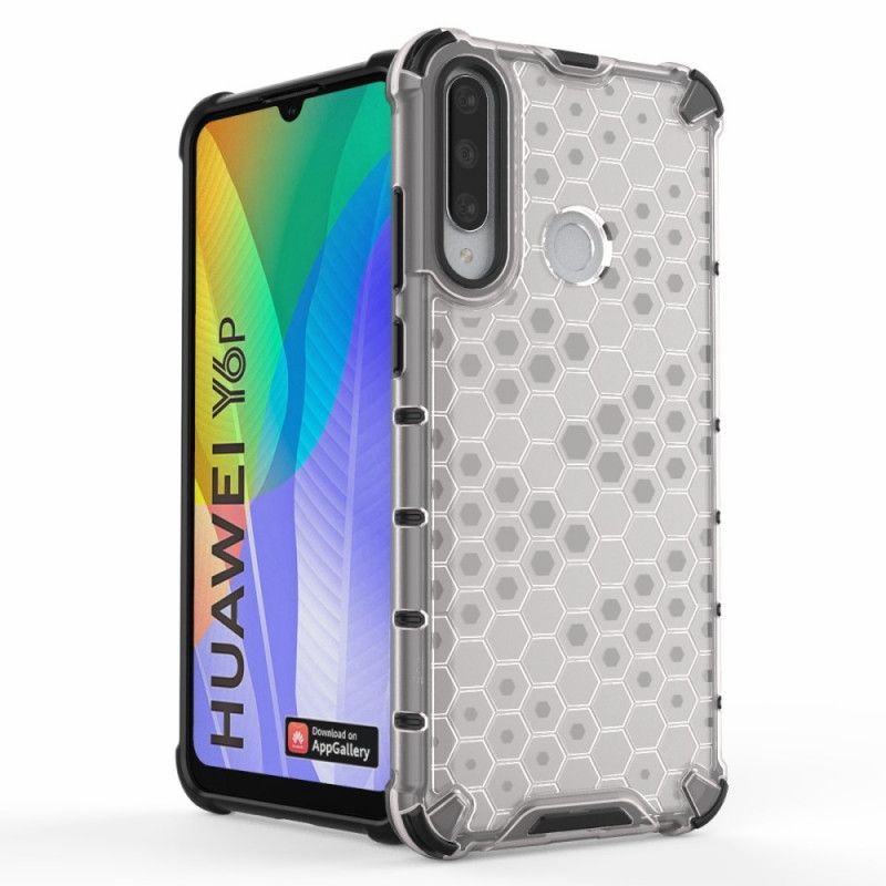 Etui Huawei Y6p Biały Czarny W Stylu Plastra Miodu