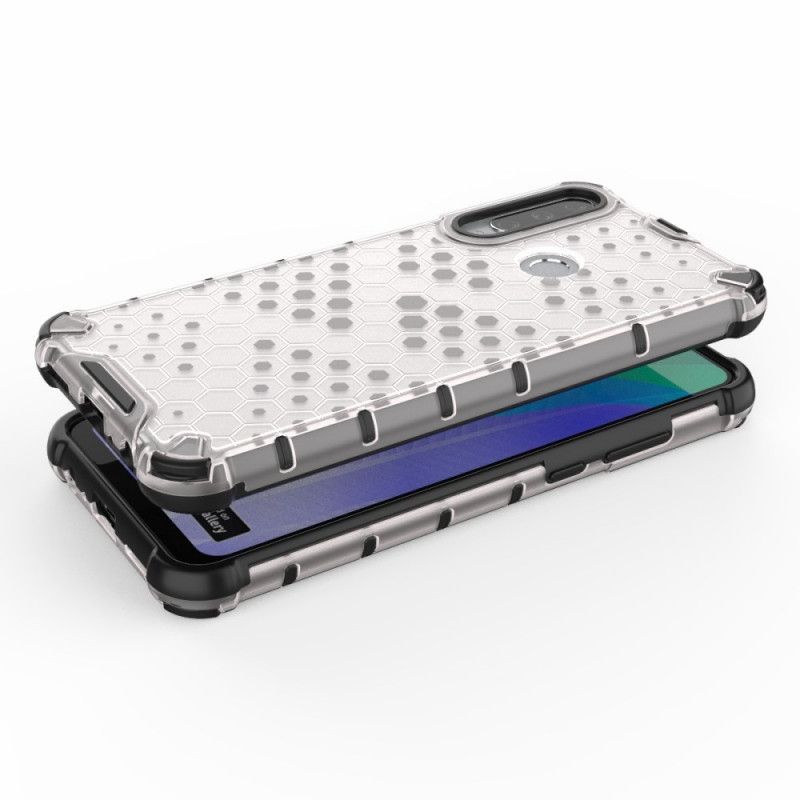 Etui Huawei Y6p Biały Czarny W Stylu Plastra Miodu