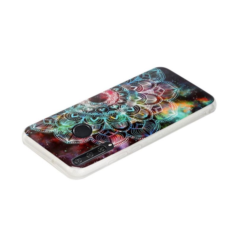 Etui Huawei Y6p Czerwony Czarny Fluorescencyjna Seria Kwiatowa