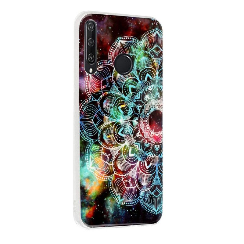 Etui Huawei Y6p Czerwony Czarny Fluorescencyjna Seria Kwiatowa