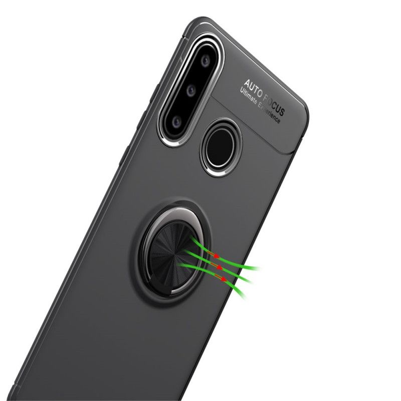 Etui Huawei Y6p Czerwony Czarny Pierścień Magnetyczny Lenuo