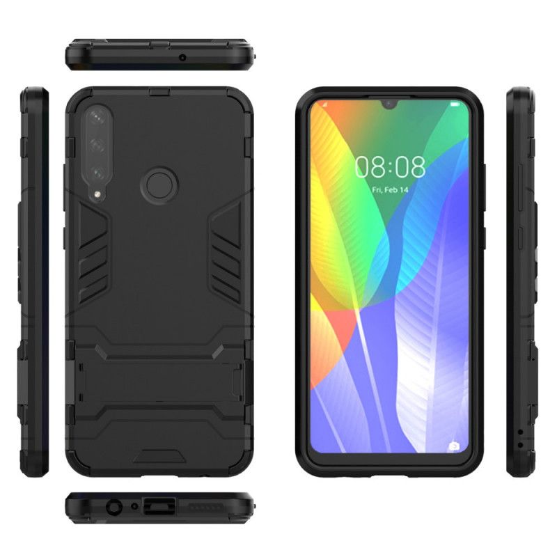 Etui Huawei Y6p Czerwony Czarny Ultra Odporny