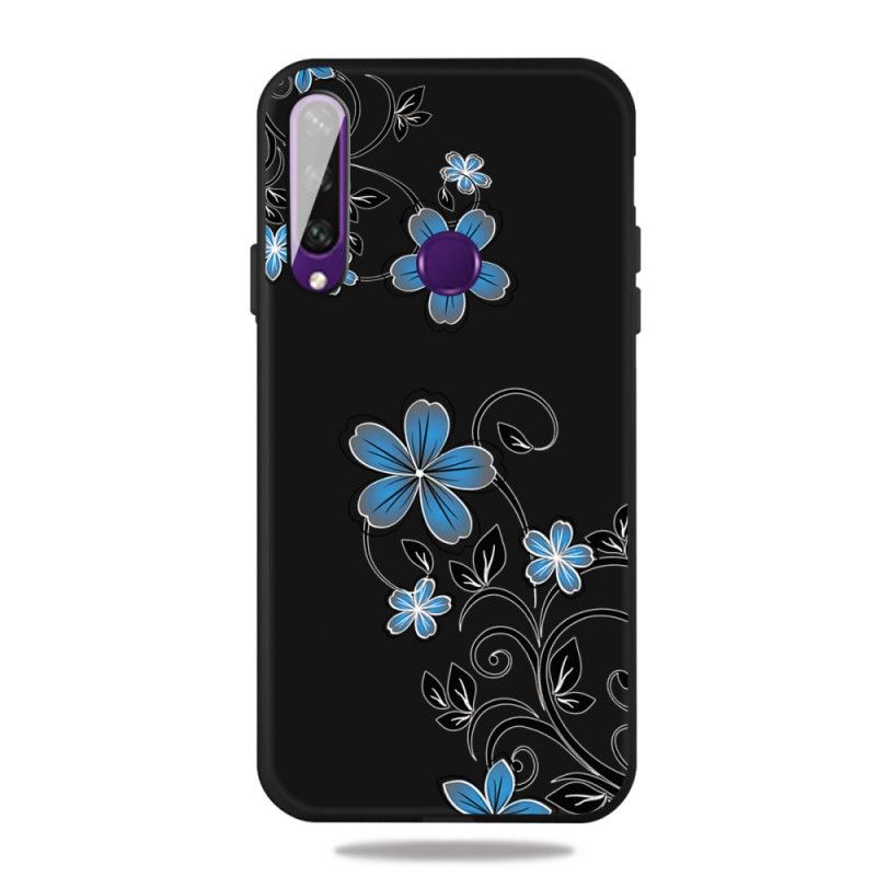 Etui Huawei Y6p Niebieskie Kwiaty Etui Ochronne