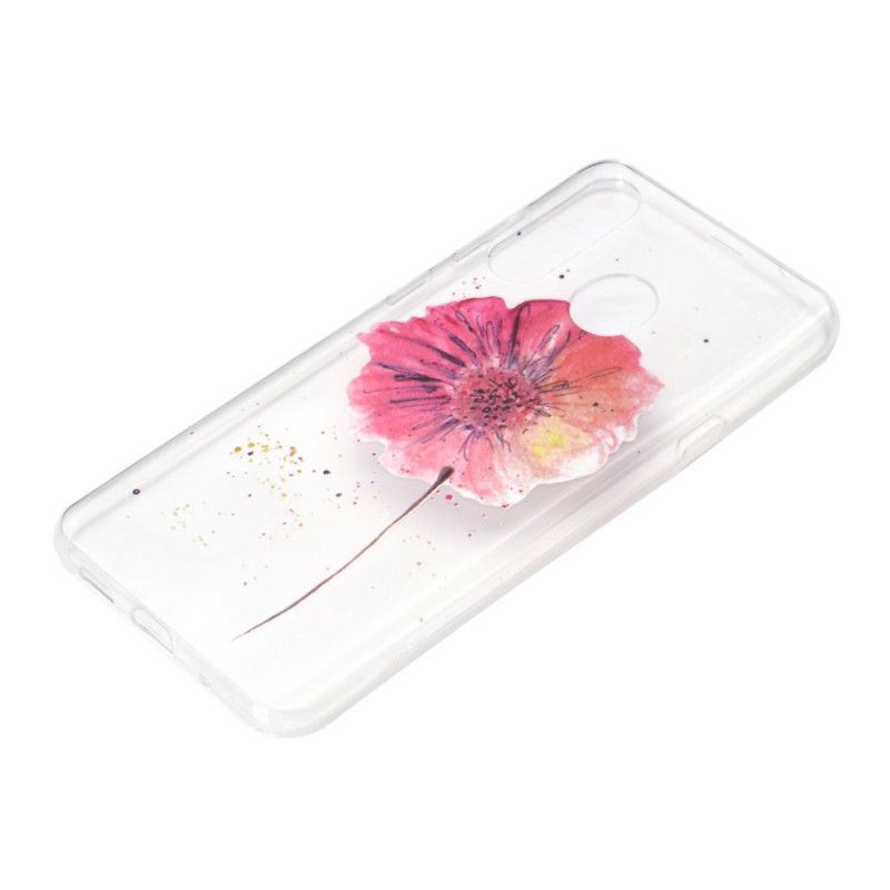 Etui Huawei Y6p Przezroczysty Mak Akwarela