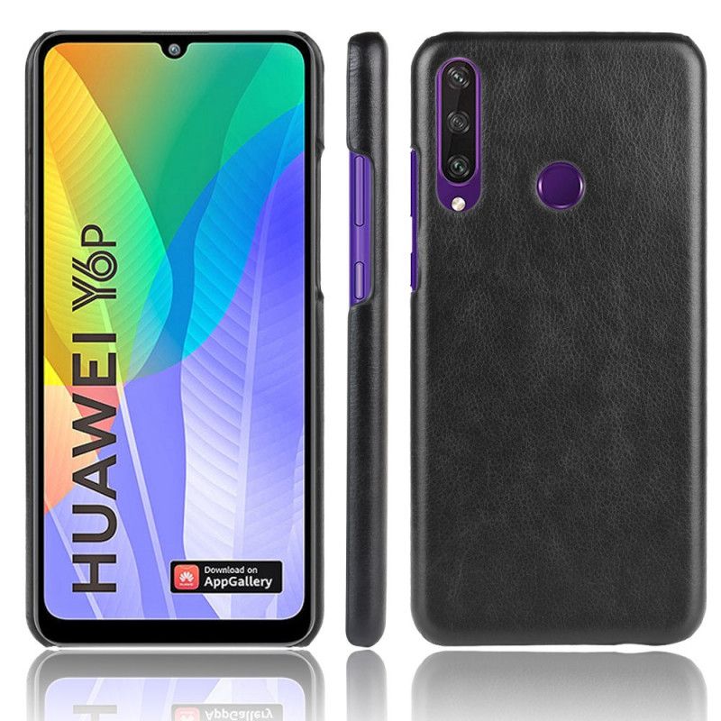 Etui Huawei Y6p Szary Czarny Efekt Skóry Lychee Performance Etui Ochronne