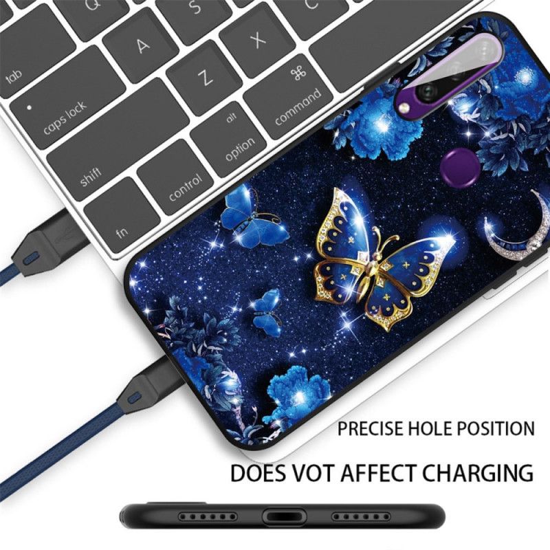 Etui Huawei Y6p Złoty Motyl Etui Ochronne