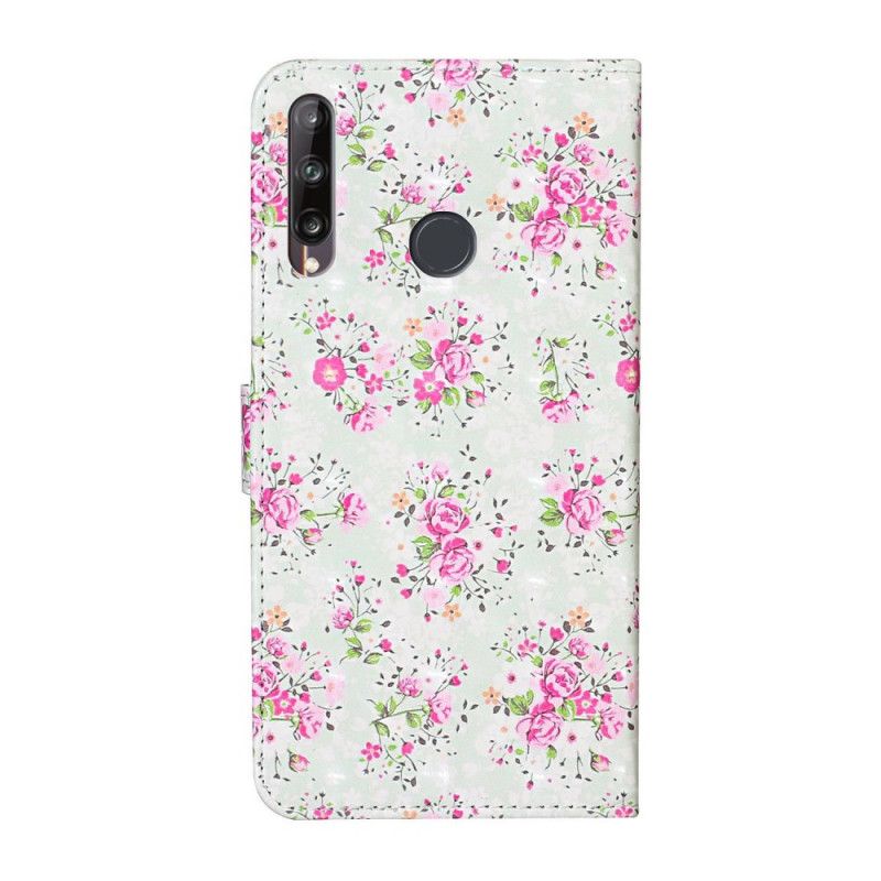 Skórzany Futerał Huawei Y6p Etui na Telefon Liberty Design Flowers