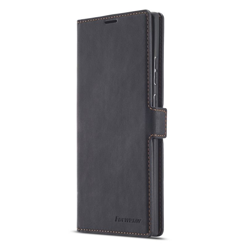 Etui Folio Samsung Galaxy Note 20 Czerwony Czarny Efekt Skóry Forwenw