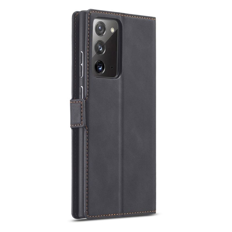 Etui Folio Samsung Galaxy Note 20 Czerwony Czarny Efekt Skóry Forwenw