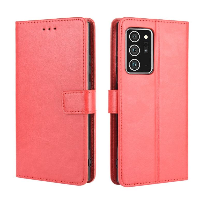 Etui Folio Samsung Galaxy Note 20 Czerwony Czarny Efektowna Sztuczna Skóra Etui Ochronne