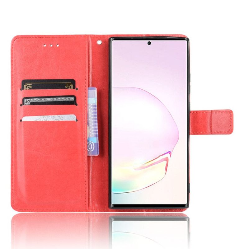 Etui Folio Samsung Galaxy Note 20 Czerwony Czarny Efektowna Sztuczna Skóra Etui Ochronne