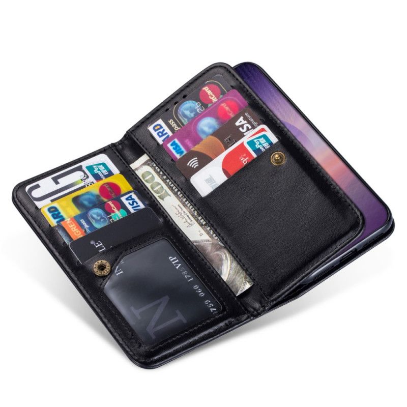 Etui Folio Samsung Galaxy Note 20 Czerwony Czarny Imitacja Skóry 9 Etui Na Karty Etui Ochronne