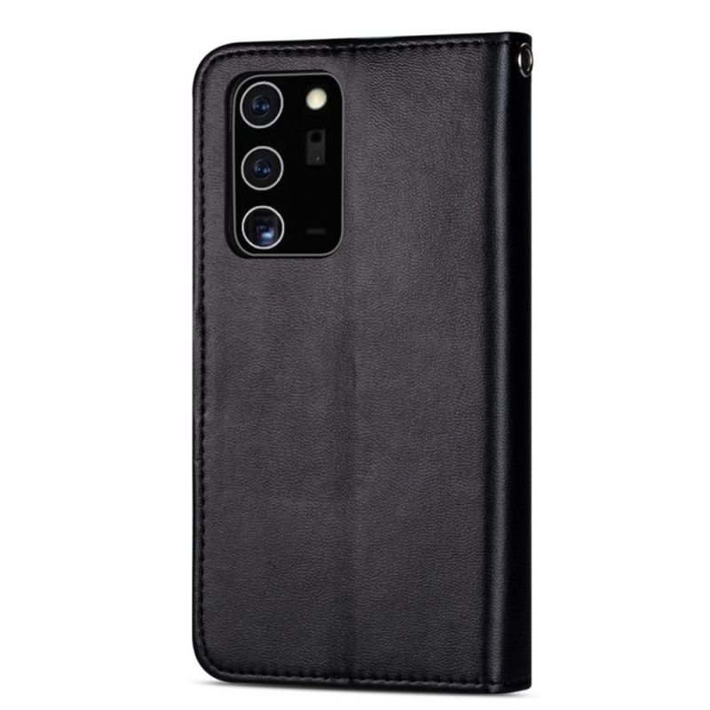 Etui Folio Samsung Galaxy Note 20 Czerwony Czarny Imitacja Skóry 9 Etui Na Karty Etui Ochronne