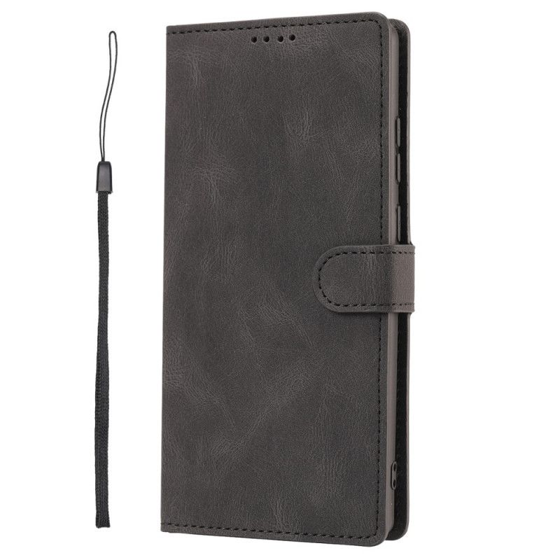 Etui Folio Samsung Galaxy Note 20 Czerwony Czarny Klasyczny Styl Retro Ze Skóry