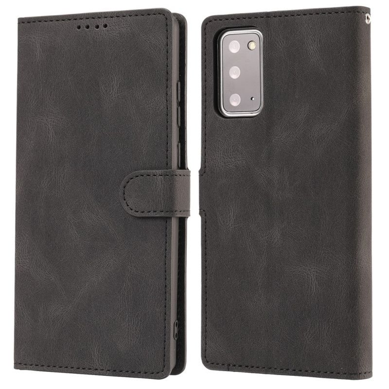 Etui Folio Samsung Galaxy Note 20 Czerwony Czarny Klasyczny Styl Retro Ze Skóry