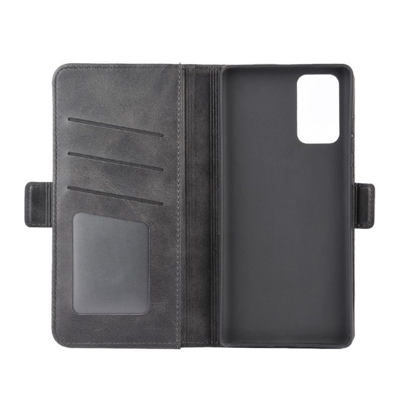 Etui Folio Samsung Galaxy Note 20 Czerwony Czarny Zamknięcie Magnetyczne