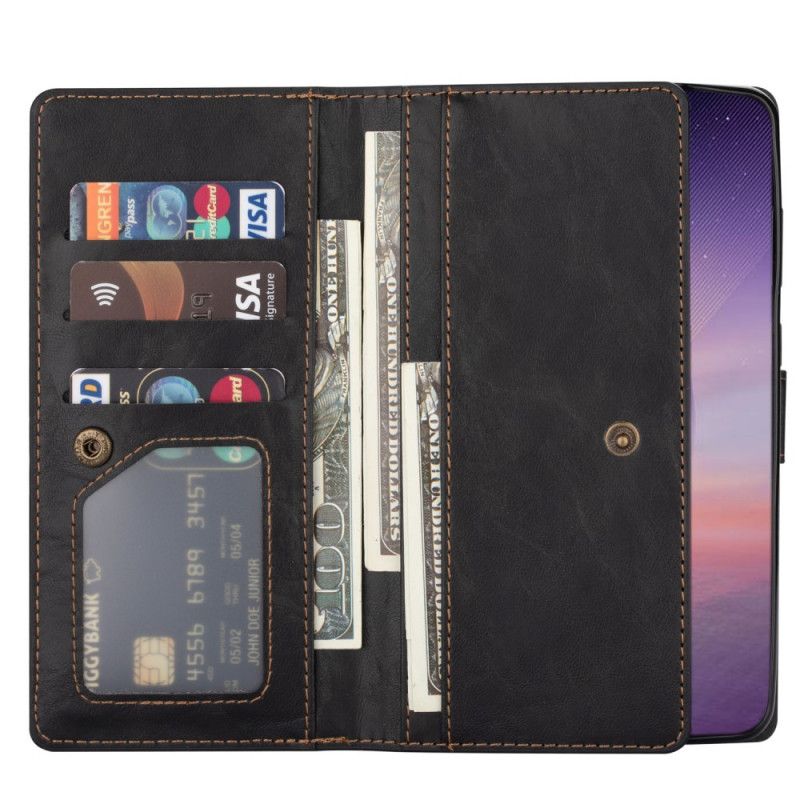 Etui Folio Samsung Galaxy Note 20 Czerwony Czarny Zapięcie Retro I Rozcięcie Z Tyłu Etui Ochronne