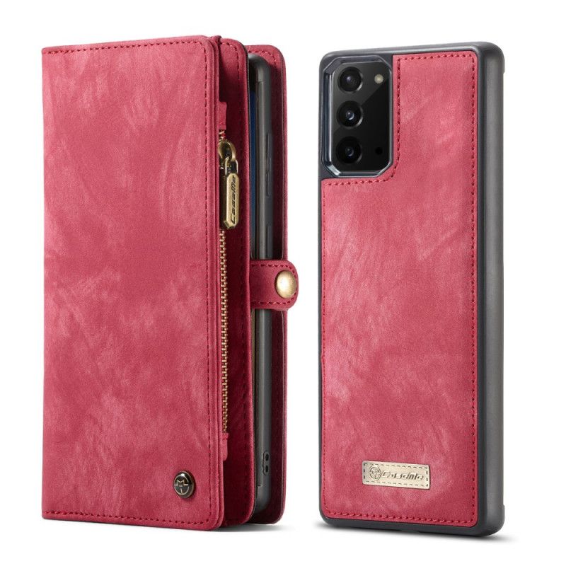 Etui Folio Samsung Galaxy Note 20 Czerwony Czarny Zdejmowana Obudowa Nabojowa