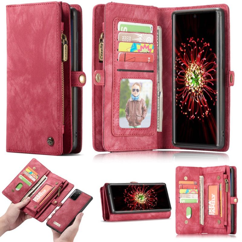 Etui Folio Samsung Galaxy Note 20 Czerwony Czarny Zdejmowana Obudowa Nabojowa