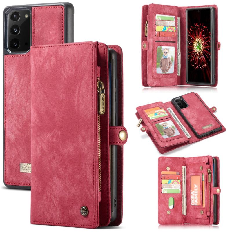 Etui Folio Samsung Galaxy Note 20 Czerwony Czarny Zdejmowana Obudowa Nabojowa