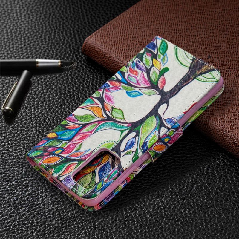 Etui Folio Samsung Galaxy Note 20 Kolorowe Drzewo Etui Ochronne