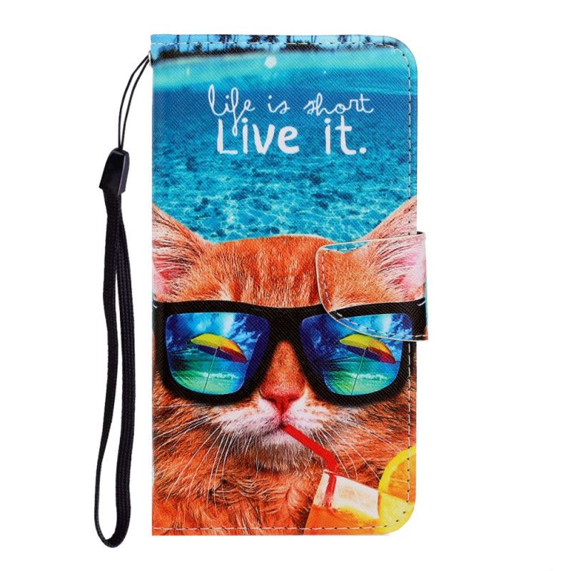 Etui Folio Samsung Galaxy Note 20 Kot Żyje W Stringach Etui Ochronne