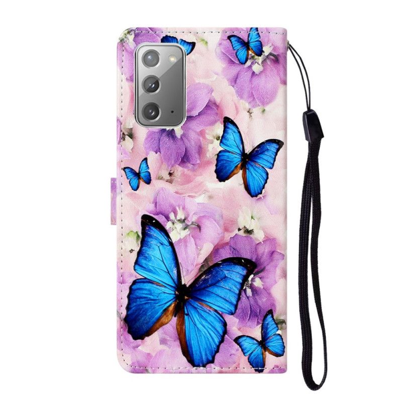 Etui Folio Samsung Galaxy Note 20 Kwiatowe Motyle