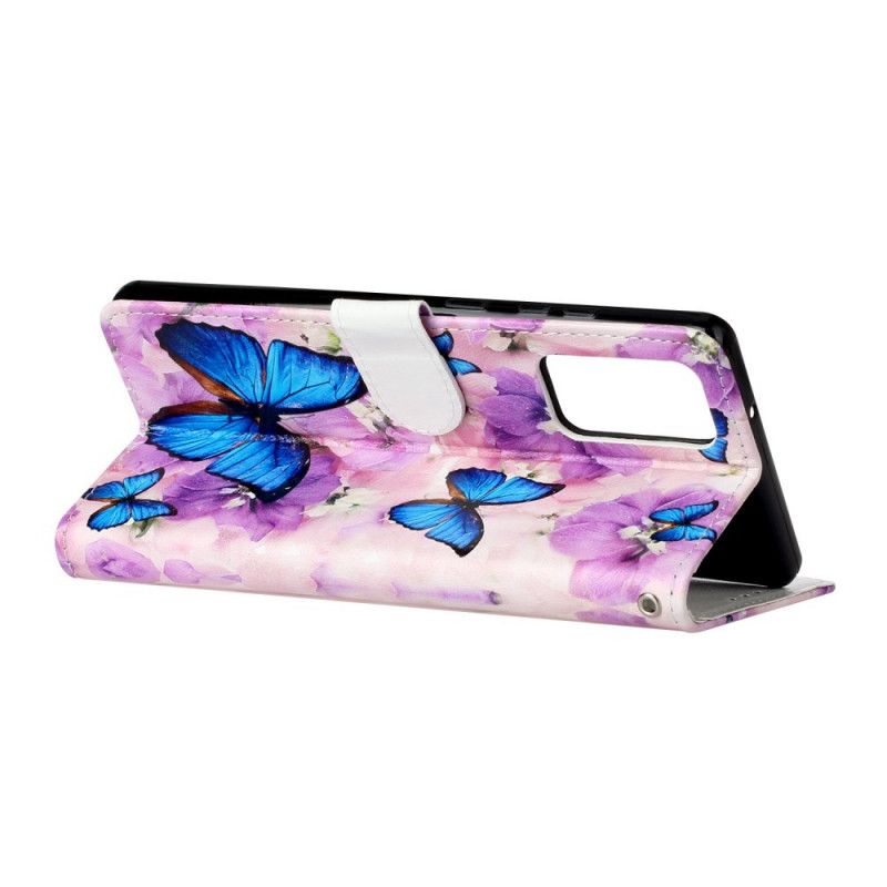 Etui Folio Samsung Galaxy Note 20 Kwiatowe Motyle