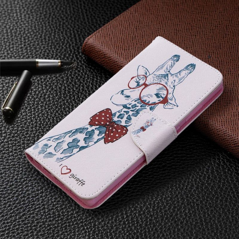 Etui Folio Samsung Galaxy Note 20 Żyrafa Kujona Etui Ochronne