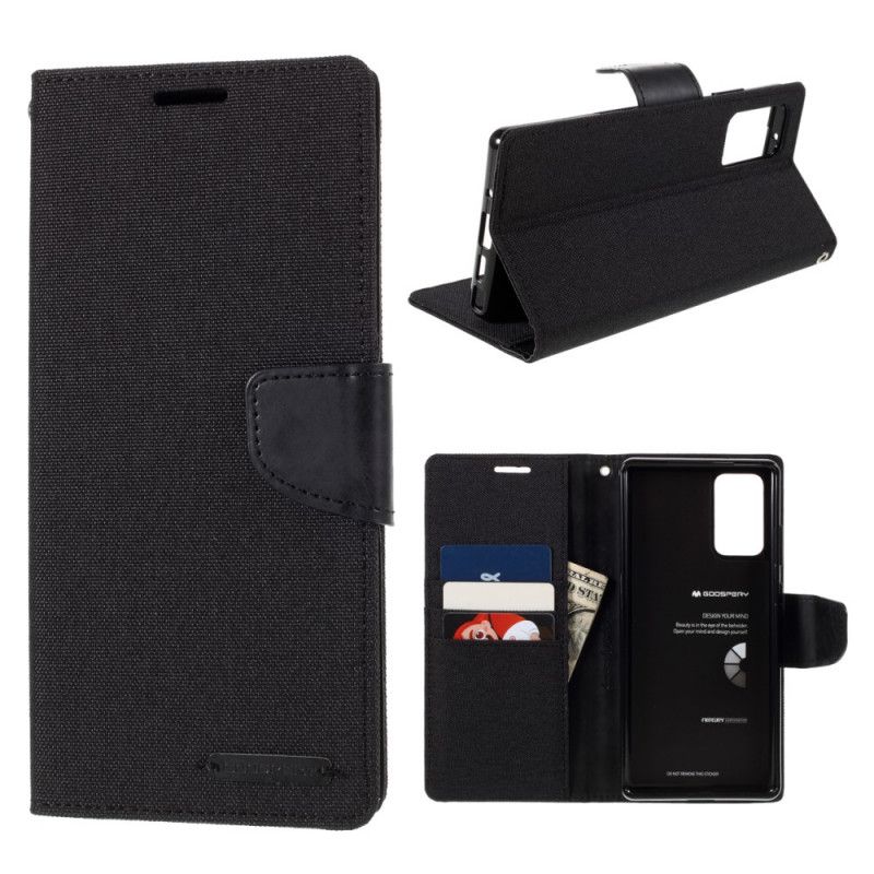 Etui Folio Samsung Galaxy Note 20 Szary Czarny Dwubarwna Rtęciowa Tkanina Goospery