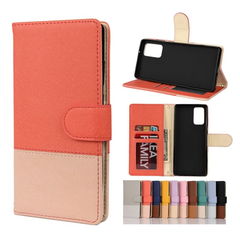 Etui Folio Samsung Galaxy Note 20 Szary Czarny Dwukolorowa Sztuczna Skóra