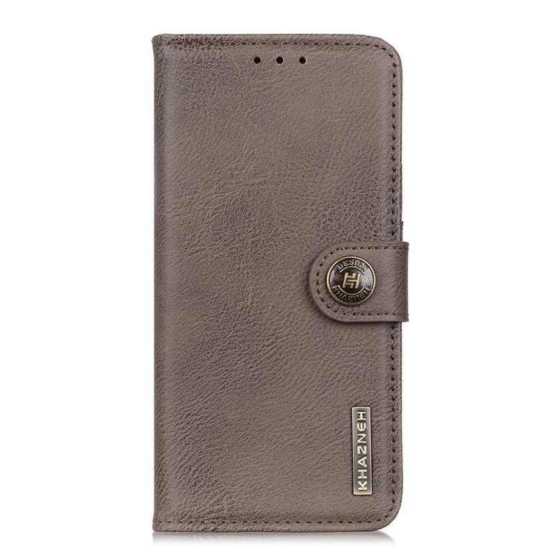 Etui Folio Samsung Galaxy Note 20 Szary Czarny Imitacja Skóry Khazneh