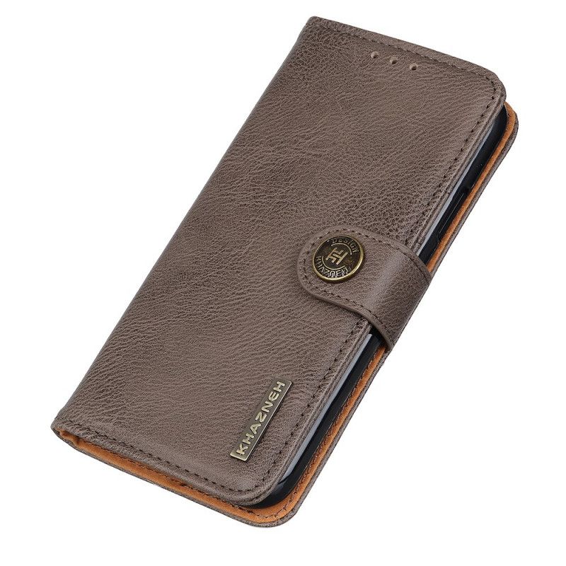 Etui Folio Samsung Galaxy Note 20 Szary Czarny Imitacja Skóry Khazneh